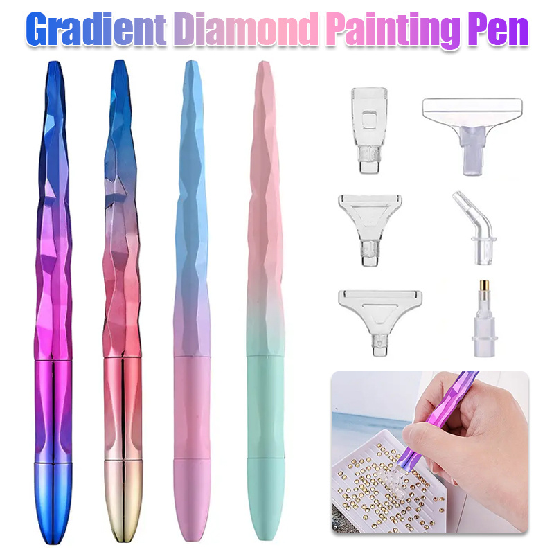 Resin Art Pen - グラデーションダイヤモンドペイントペンセット、6つのペンチップ付き、DIYアートクラフトアクセサリー、絵画愛好家のためのクリスマスギフト
