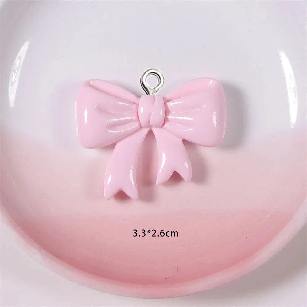 Resin Art Gift Ideas - 10 個のキャンディーカラーのリボン樹脂チャーム手作り装飾品女性のジュエリー、キーホルダー、電話バッグの装飾 DIY 作成に適しています