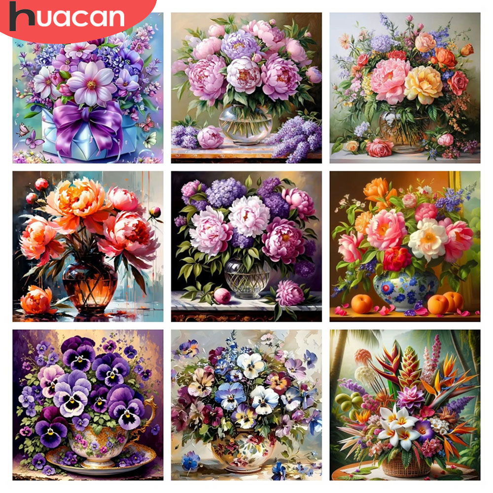 Resin Art For Rose - HUACAN 5D ダイヤモンドモザイク ローズフラワーペインティング クロスステッチアートキット 牡丹の花