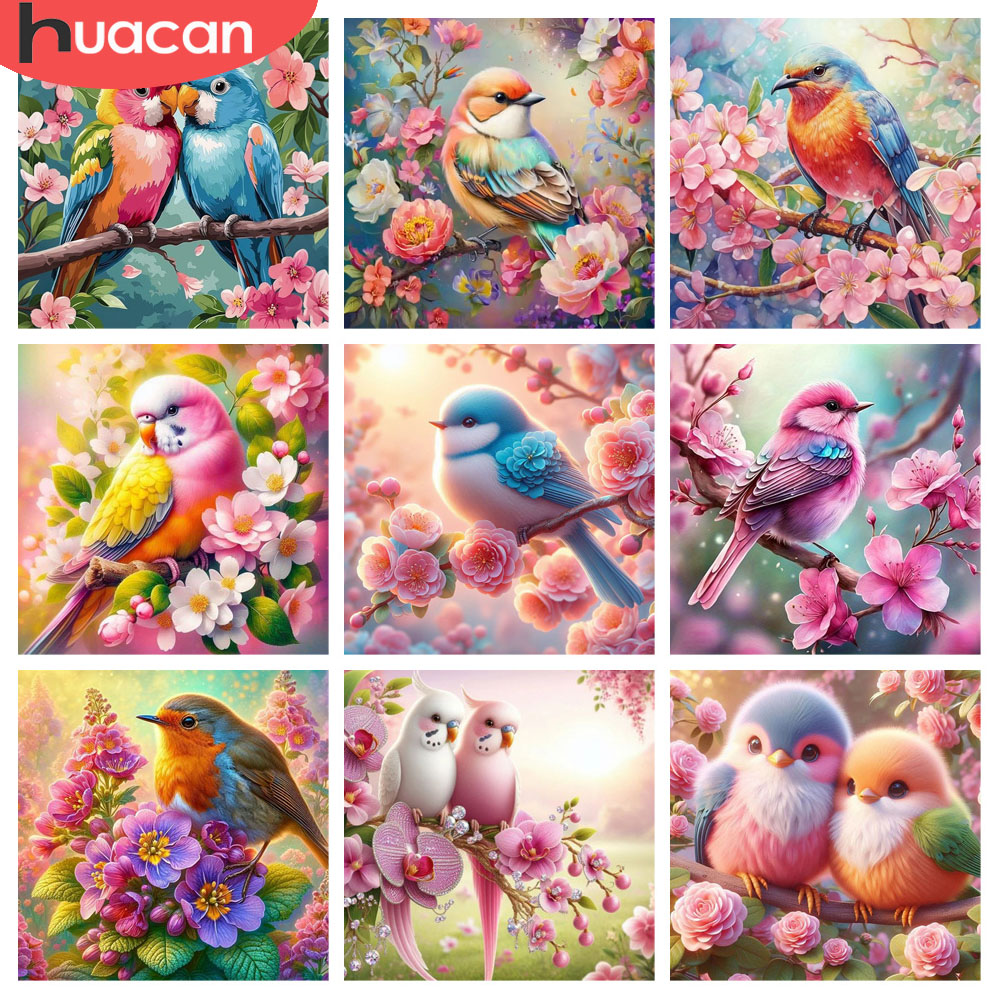 Resin Art For Rose - HUACAN ダイヤモンドペインティング 鳥 花 動物 モザイク