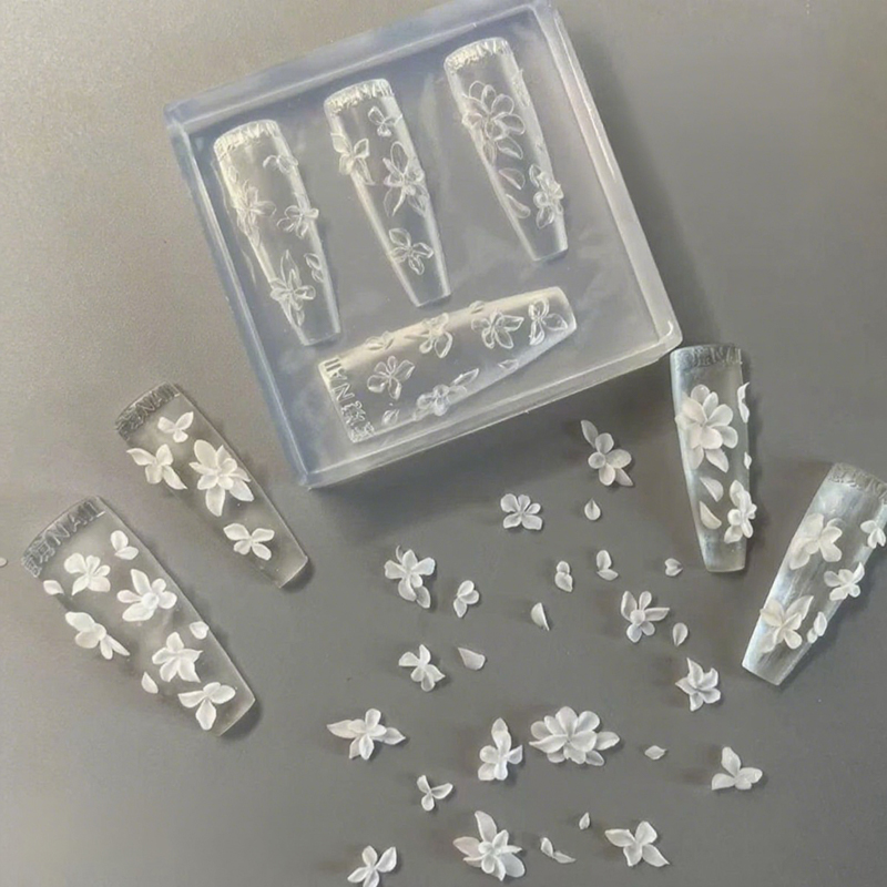 Resin Art Template - 3D 花ネイルモールド DIY シリコーンネイルツール花びらネイルデザイン樹脂金型ネイルアート彫刻テンプレートマニキュアデザイン
