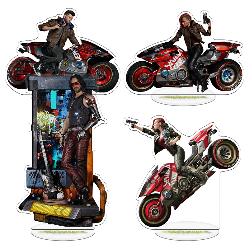 Resin Art Toys - サイバーパンク 2077 V ゲームグッズスタンドモデルプレートフィギュアディスプレイデスク装飾品友人ガールギフトアクセサリーキーホルダー