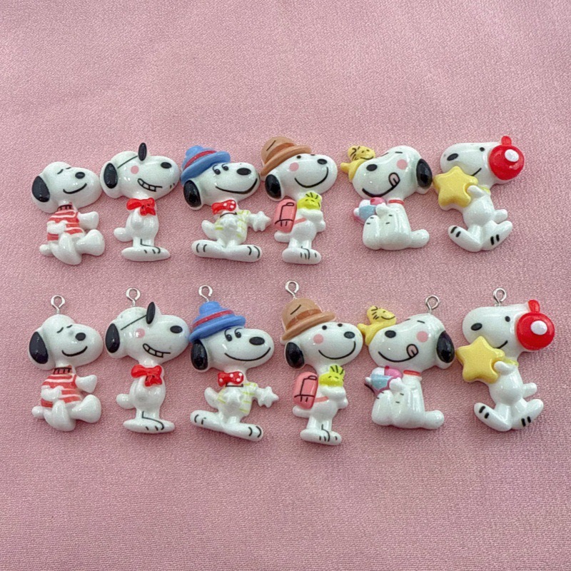 Resin Art Gift Ideas - 10個入り樹脂製のかわいい小さな犬のペンダント、DIYジュエリー作り用イヤリング、キーホルダーアクセサリー