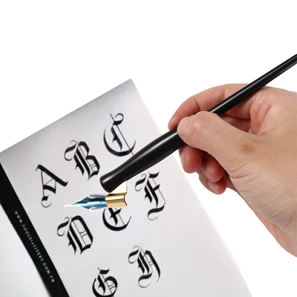 Resin Art Pen - 斜めつけペンホルダー英語ライティングアート描画書道ペン先アンティーク樹脂銅版スクリプトペン署名
