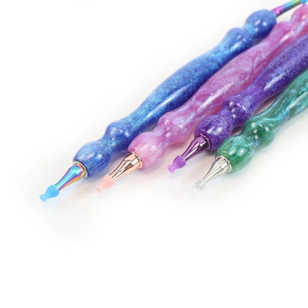 Resin Art Pen - 10個入り ワックス不要 ダイヤモンドペインティングペンチップ 快適グリップ DIY ダイヤモンドアートペンチップ