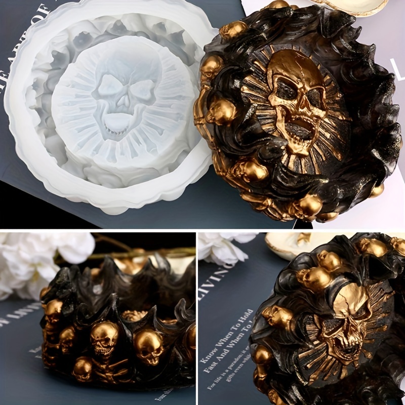 Resin Art Kit With Molds - 灰皿型、スカルDIYクラフトギフトエポキシ樹脂鋳造型、ジュエリー収納型、パーティー用、家の装飾用、DIY樹脂シリコン型