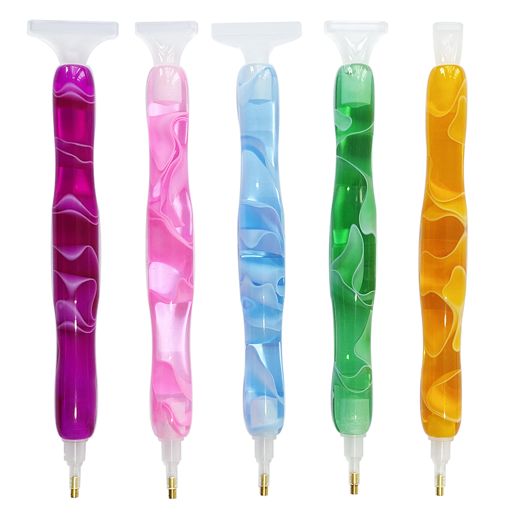 Resin Art Pen - カラーレジンダイヤモンドペイントペン（交換用チップ5個付き）、ダイヤモンドアートペンセット、DIYペイントツールアクセサリー