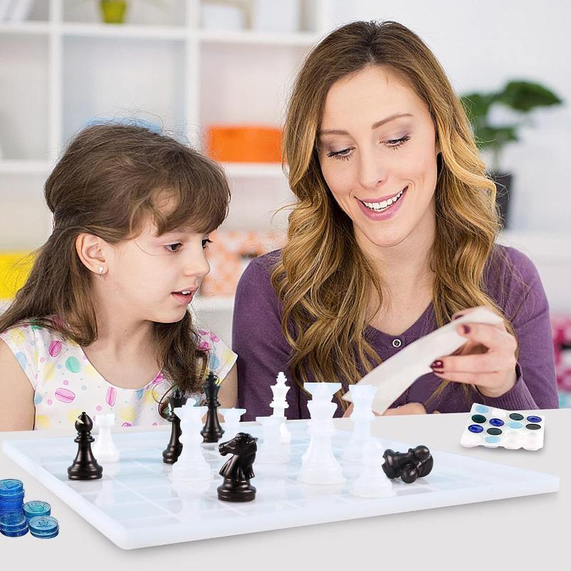 レジンチェスセット型、チェス盤付きシリコンレジン型、3Dシリ - Resin Art Kit With Molds のレビューと価格