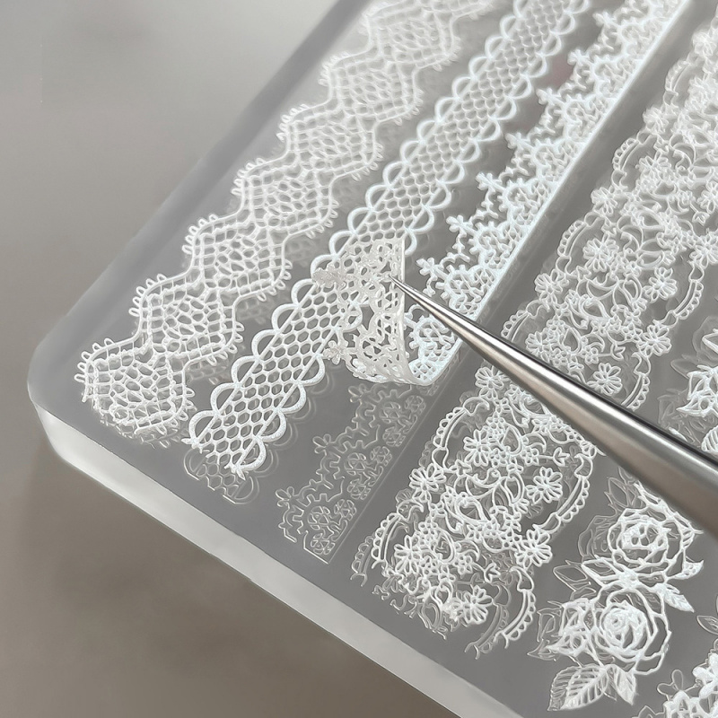 1pc レース 3D シリコーンネイルモールドシリコーンロー - Resin Art Template のレビューと価格