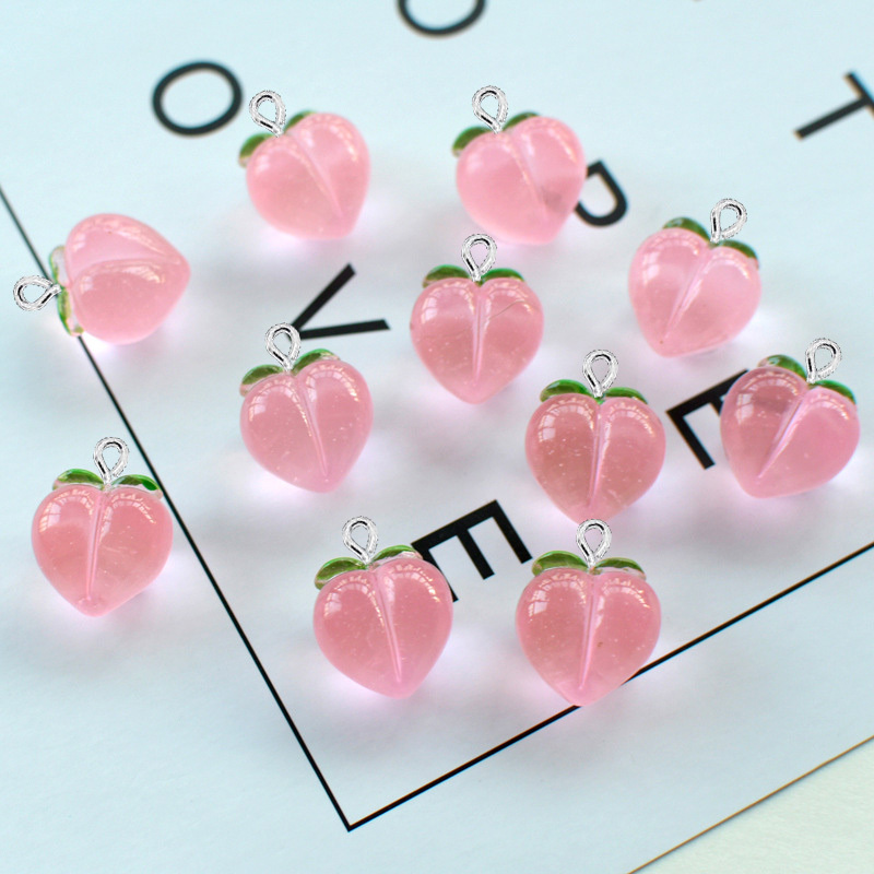 10 個新しい透明ピーチフラット樹脂チャームペンダントジュエ - Resin Art Gift Ideas のレビューと価格