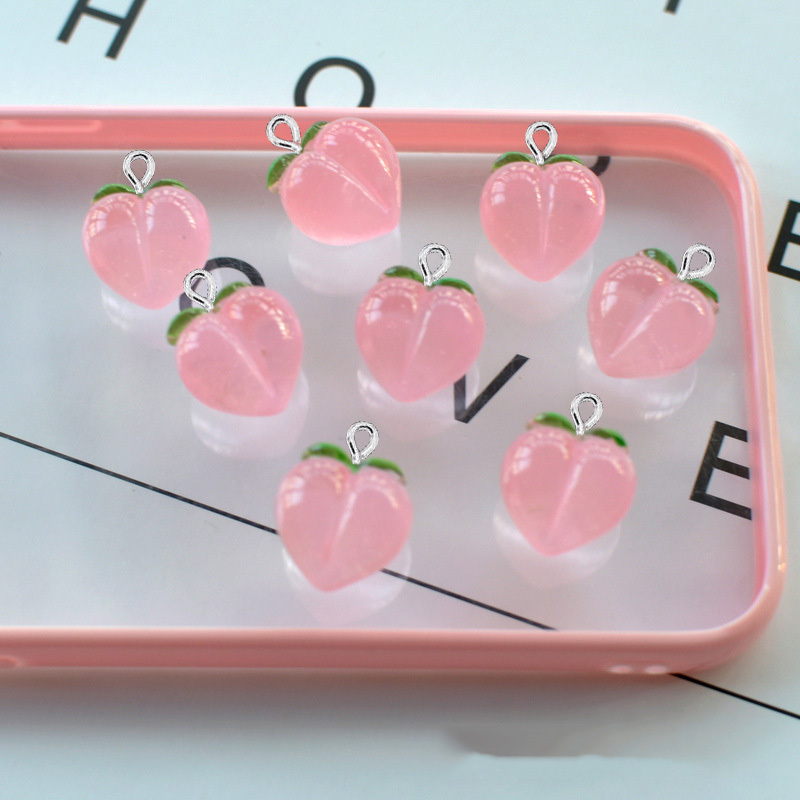10 個新しい透明ピーチフラット樹脂チャームペンダントジュエ - Resin Art Gift Ideas のレビューと価格