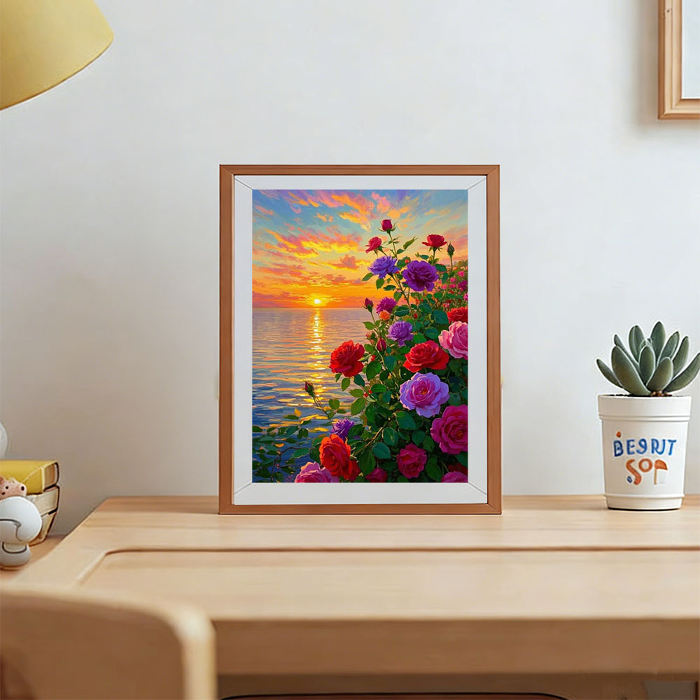 AZQSD ダイヤモンドアート絵画 バラの花のラインストーン - Resin Art For Rose のレビューと価格