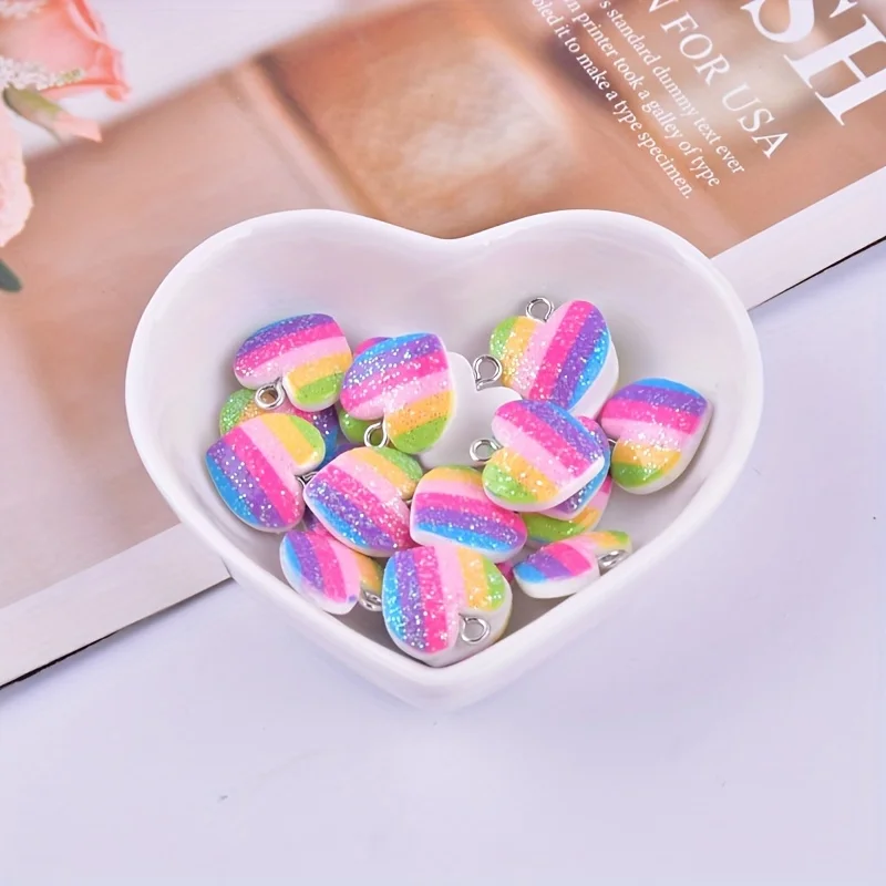 10 個のカラフルなハート樹脂チャームかわいい混合色のラブハ - Resin Art Gift Ideas のレビューと価格