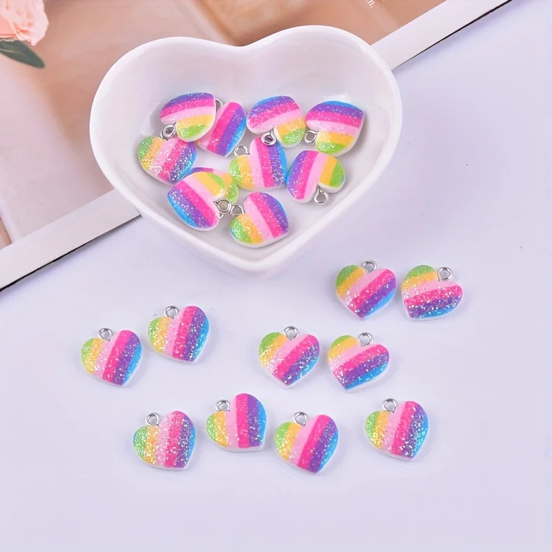 10 個のカラフルなハート樹脂チャームかわいい混合色のラブハ - Resin Art Gift Ideas のレビューと価格
