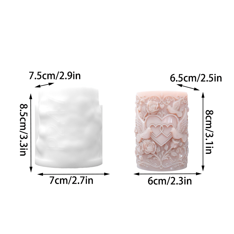 ダブルハートコネクテッドホワイトダブレリーフキャンドルシリコ - Resin Art For Rose のレビューと価格