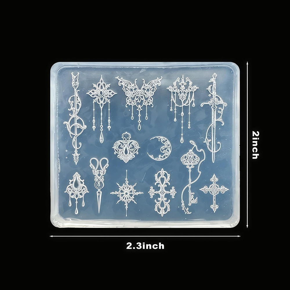 矢印シリコンモールド月樹脂剣型 3D バロックパターンジェル - Resin Art Template のレビューと価格