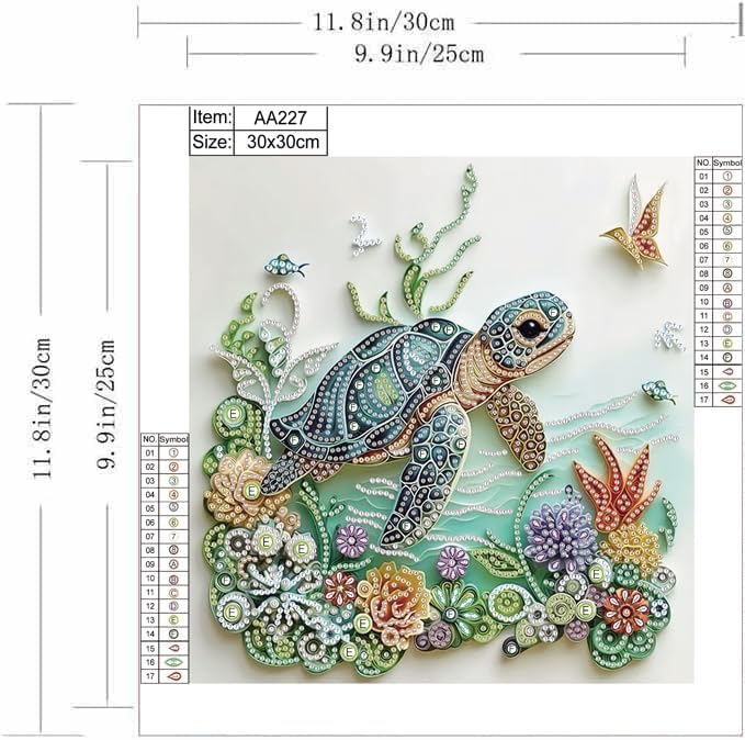 海亀動物ダイヤモンドペインティングキット 大人初心者向けDI - Resin Art Of Flowers のレビューと価格
