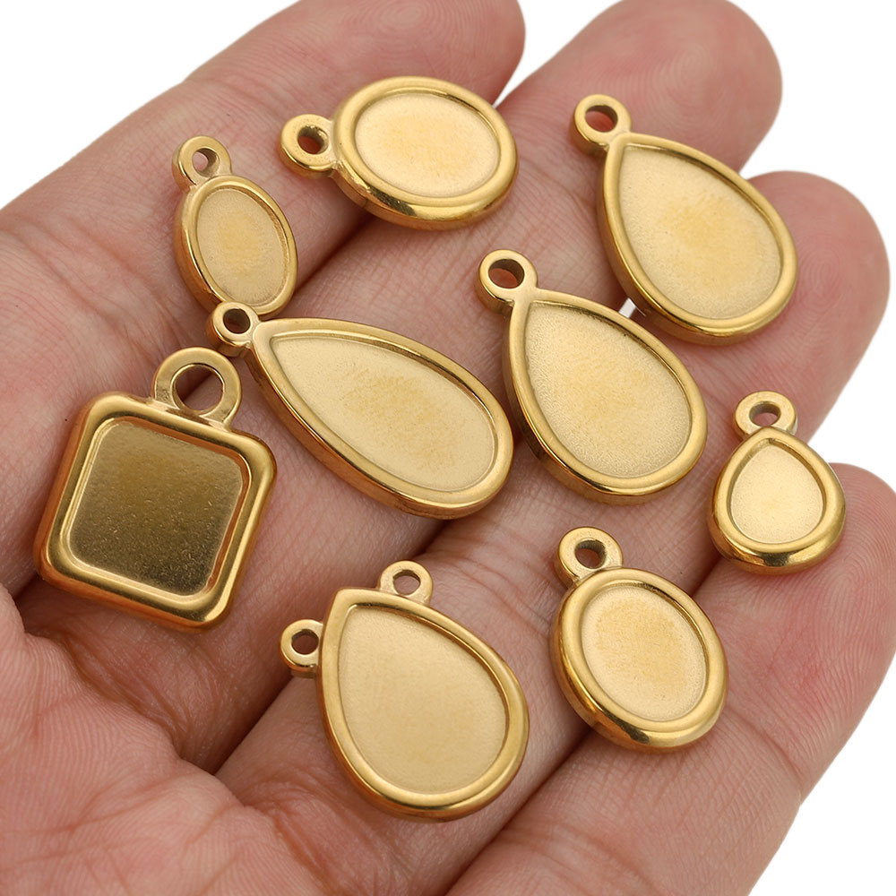 5個入り ステンレス製 スクエアドロップ ラウンドオーバル  - Resin Art Gift Ideas のレビューと価格