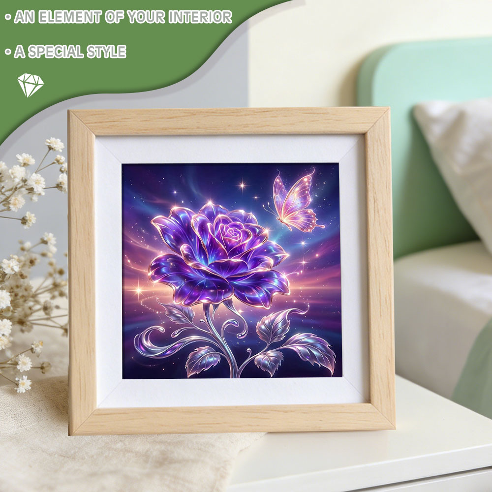 Huacan フルスクエアラウンドダイヤモンド絵画ローズバタ - Resin Art For Rose のレビューと価格