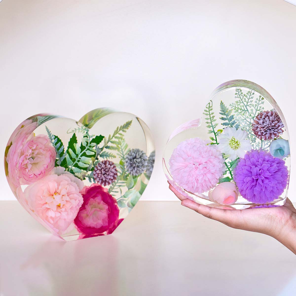 ハート六角形飾りブックエンドシリコンモールド DIY 手作り - Resin Art Kit With Molds のレビューと価格