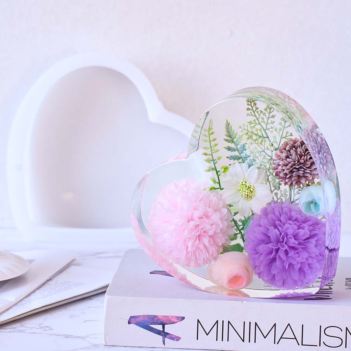 ハート六角形飾りブックエンドシリコンモールド DIY 手作り - Resin Art Kit With Molds のレビューと価格