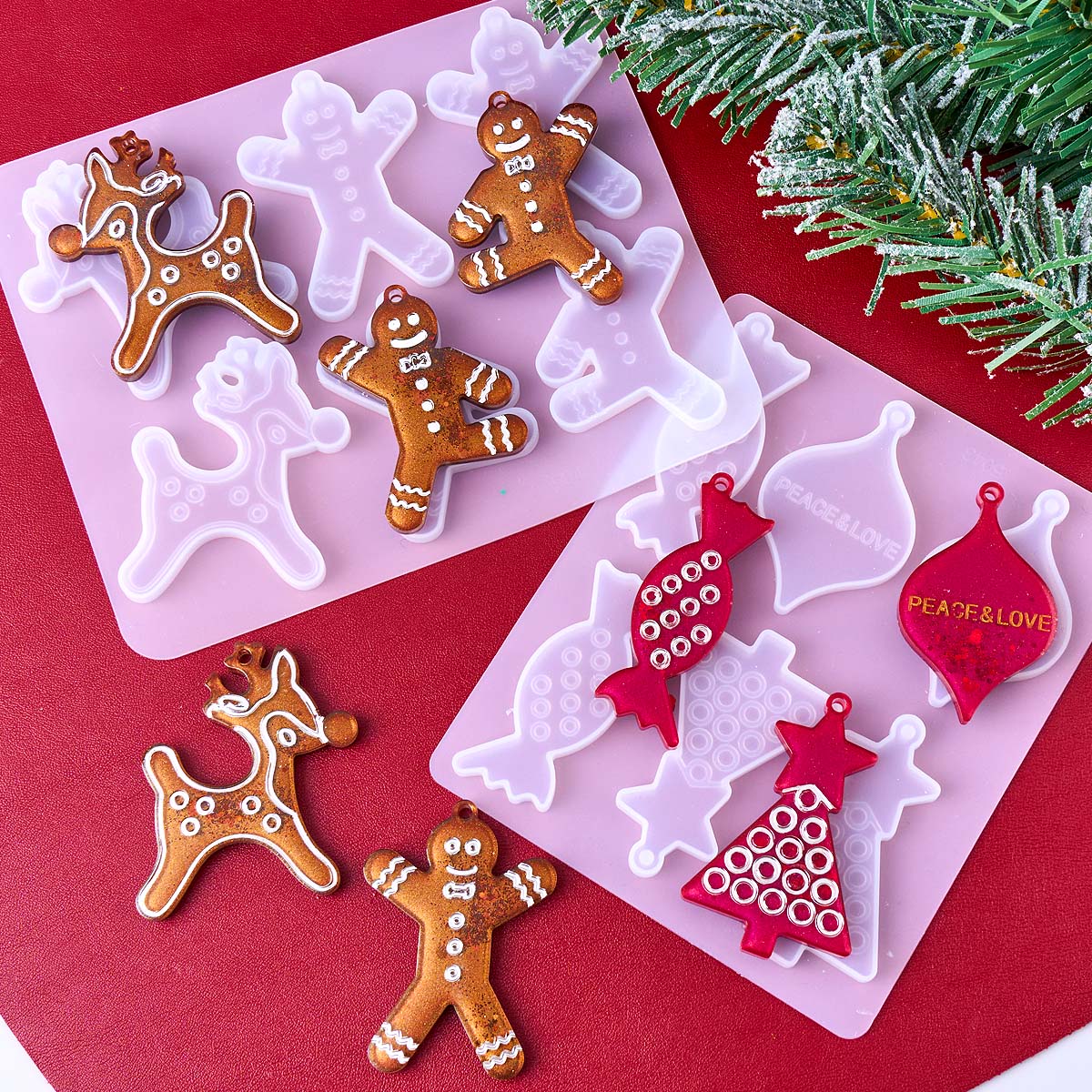 クリスマスシリーズイヤリングペンダントシリコンモールド DI - Resin Art Kit With Molds のレビューと価格