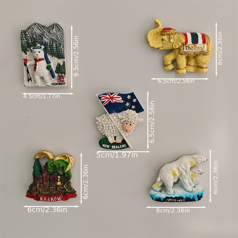 1個の手作り3Dレジンアート冷蔵庫マグネット、ノルウェーの雪 - Resin Art New Zealand のレビューと価格