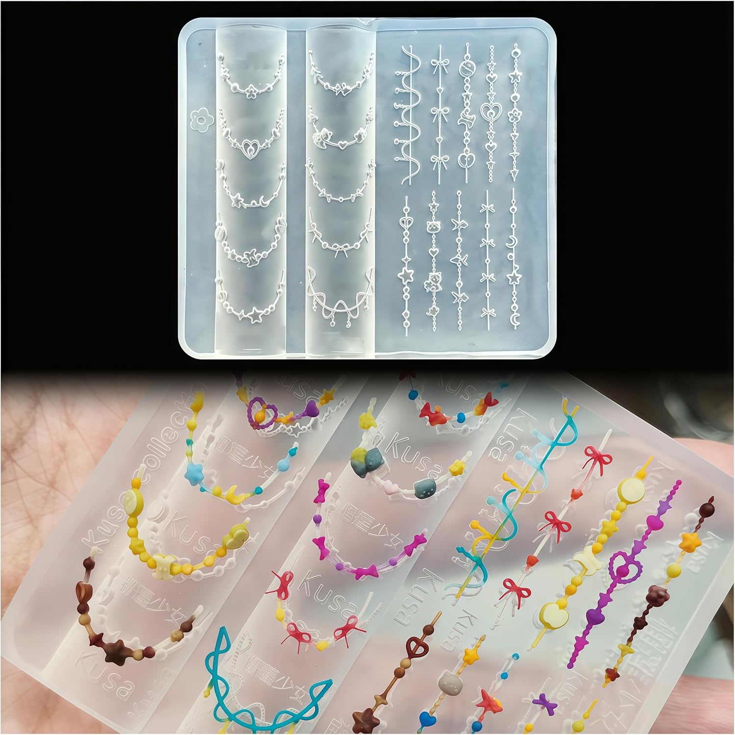 3D ビーズネックレスジェルネイルアートモールドアート樹脂チ - Resin Art Template のレビューと価格