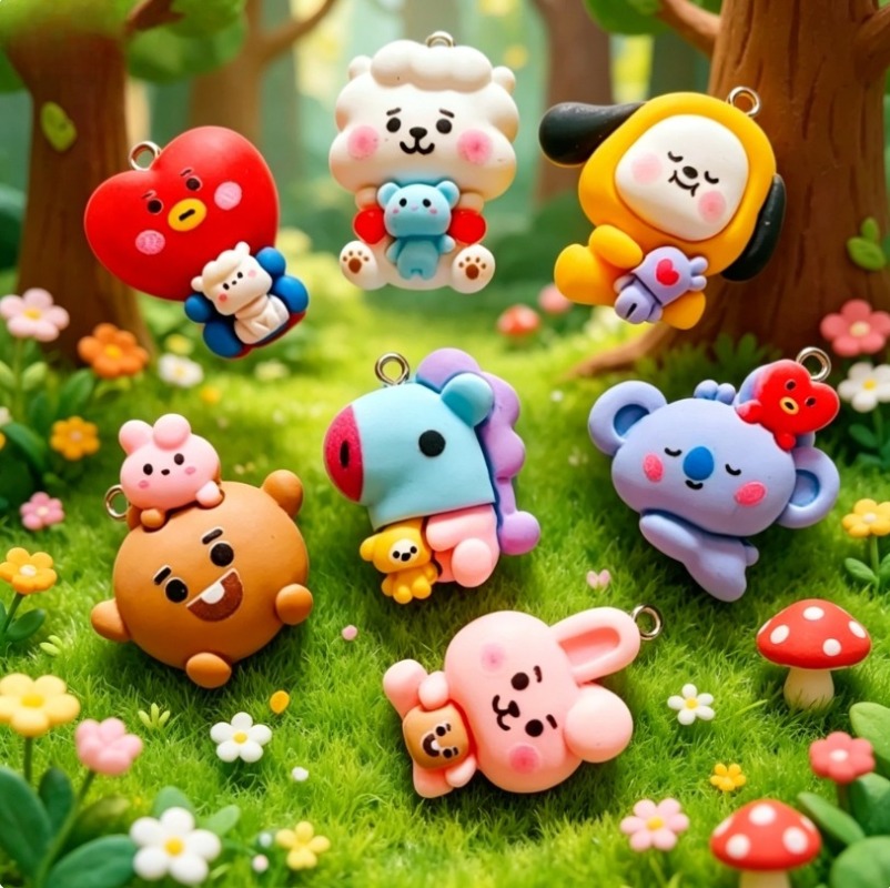 7 個 BT21 樹脂漫画チャーム DIY アクセサリークラ - Resin Art Gift Ideas のレビューと価格