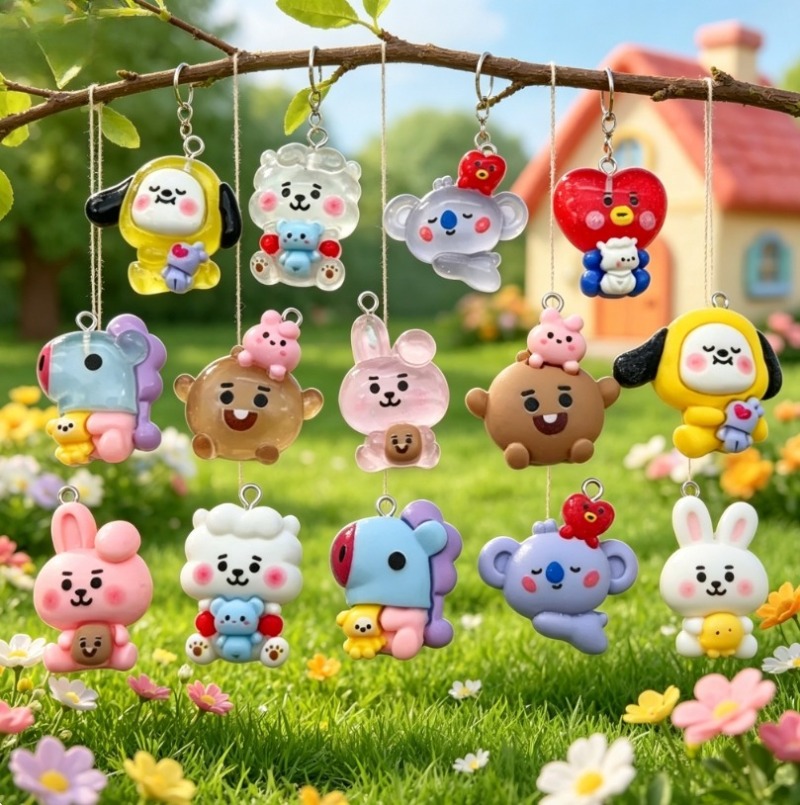 7 個 BT21 樹脂漫画チャーム DIY アクセサリークラ - Resin Art Gift Ideas のレビューと価格