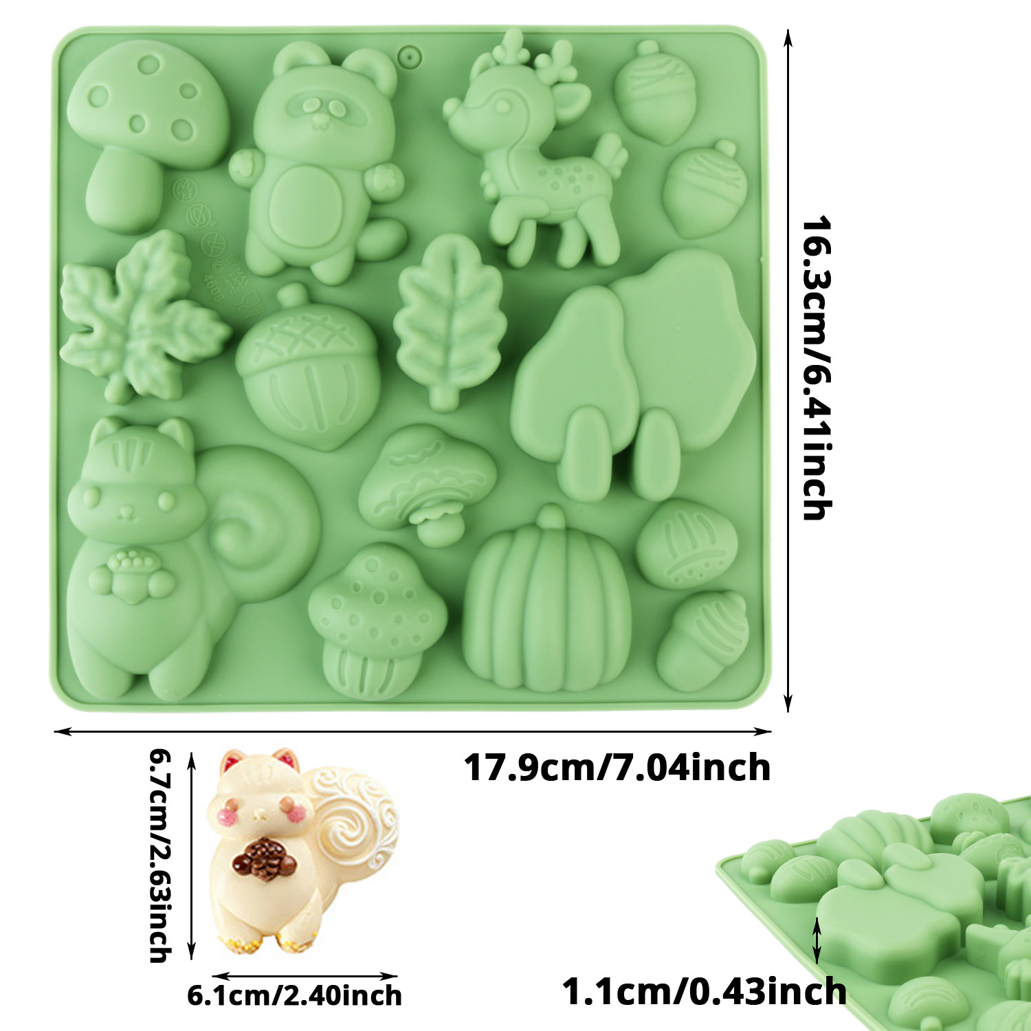 1個の動物の形をしたシリコンケーキ型、リスや鹿など、様々な動 - Resin Art Kit With Molds のレビューと価格