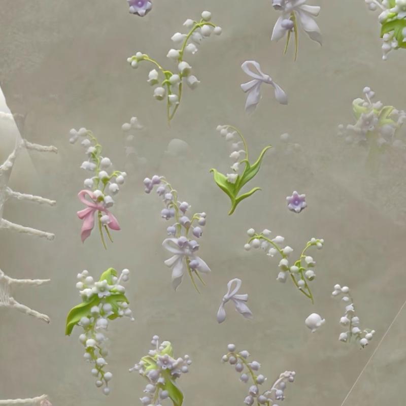 花シリーズ 3D カーブネイルモールド スズラン 蓮の花 D - Resin Art Template のレビューと価格