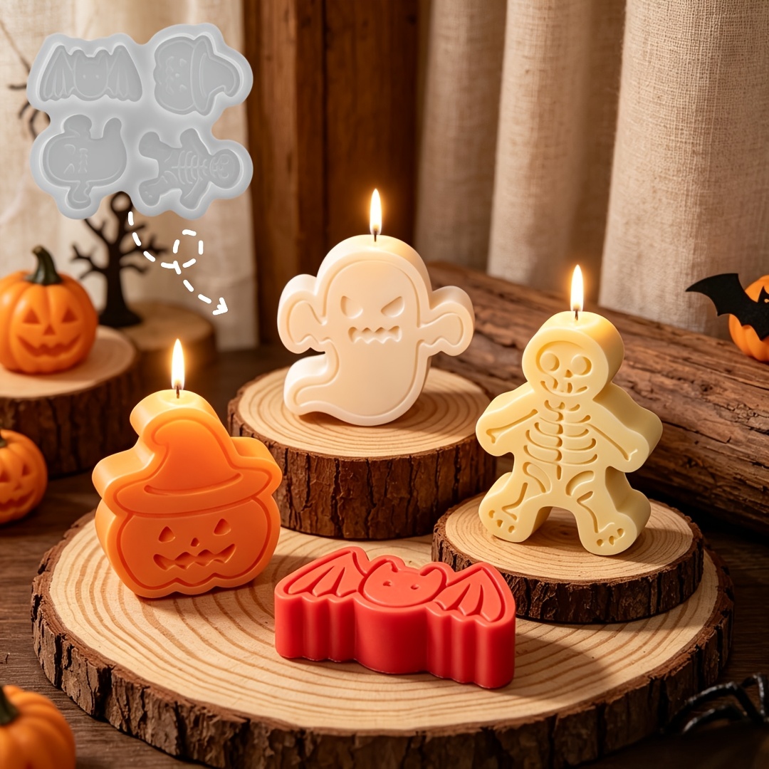 4つの空洞を持つシリコン樹脂型セット。DIY粘土の幽霊、カボ - Resin Art Kit With Molds のレビューと価格